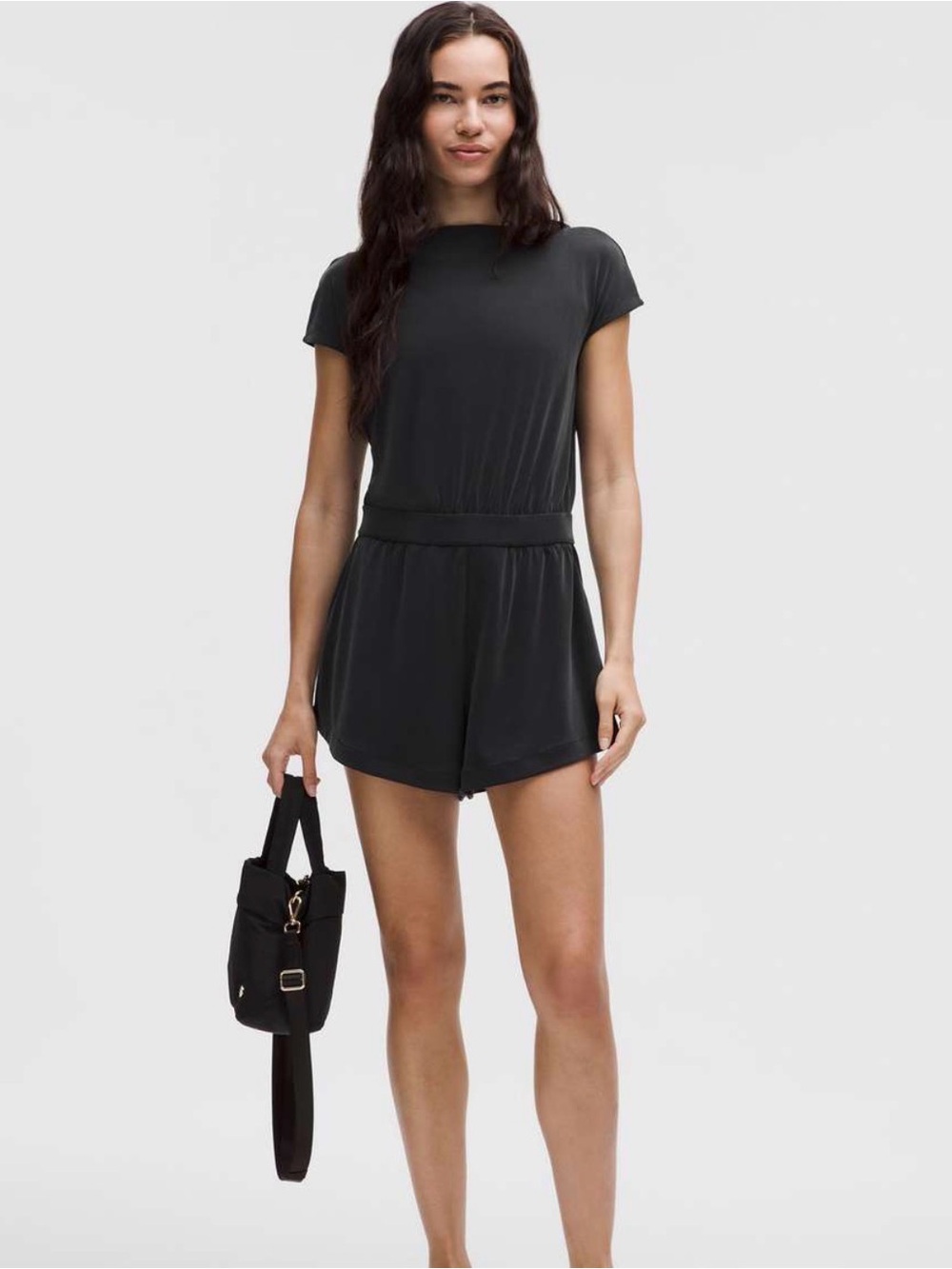 lululemon athletica Black Short Sleeve Romper